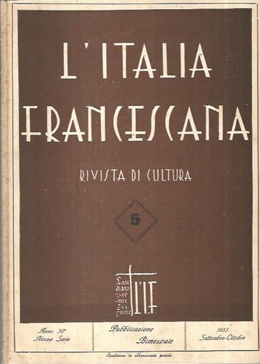 L' Italia Francescana 1956 - copertina