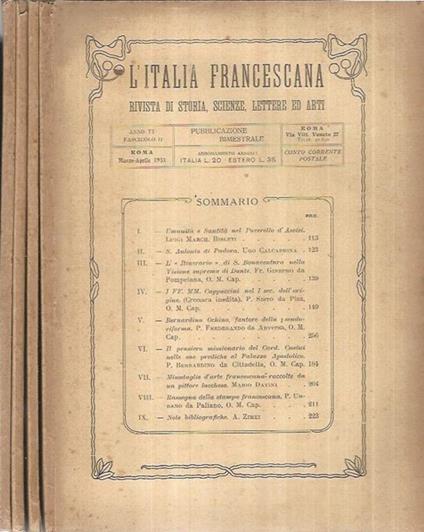 L' Italia Francescana - copertina