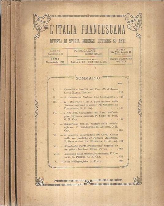 L' Italia Francescana - copertina