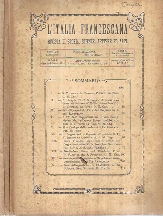 L' Italia Francescana - copertina