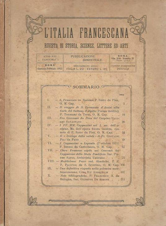 L' Italia Francescana - copertina
