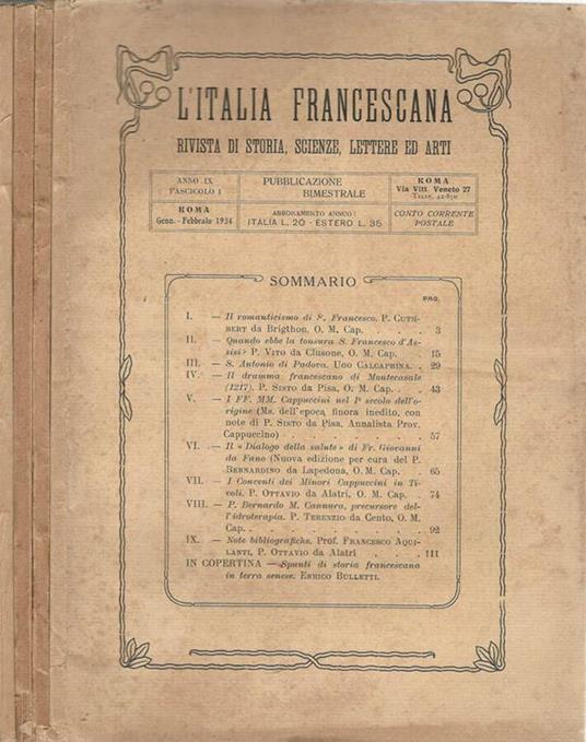 L' Italia Francescana - copertina