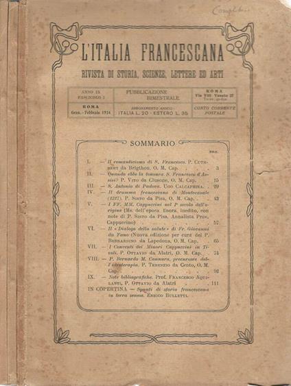 L' Italia Francescana - copertina