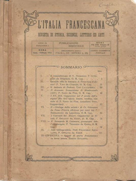 L' Italia Francescana - copertina