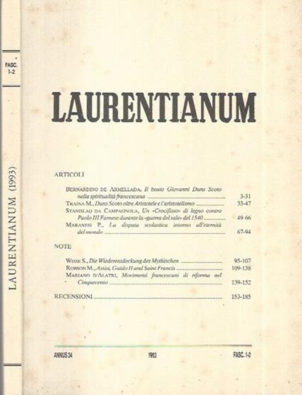 Laurentianum 1993 - copertina