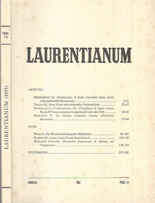 Laurentianum 1993 - copertina