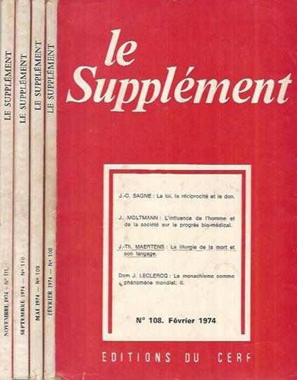 Le Supplement N° 108 - 109 - 110 -111 del 1974 - copertina