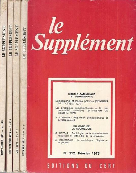 Le Supplement N° 112 - 112 - 113 - 114 del 1975 - copertina