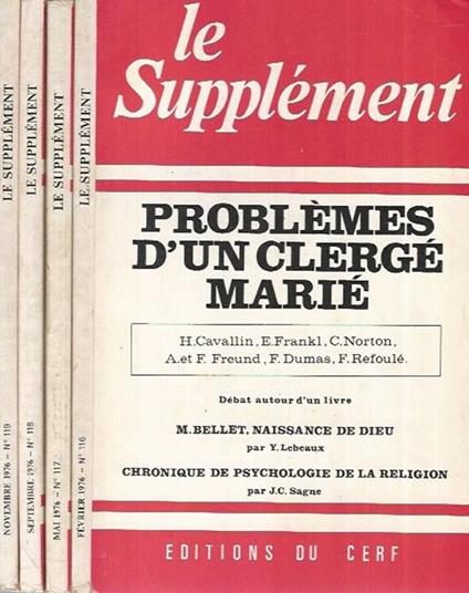 Le Supplement N° 116 - 117 - 118 - 119 del 1976 - copertina