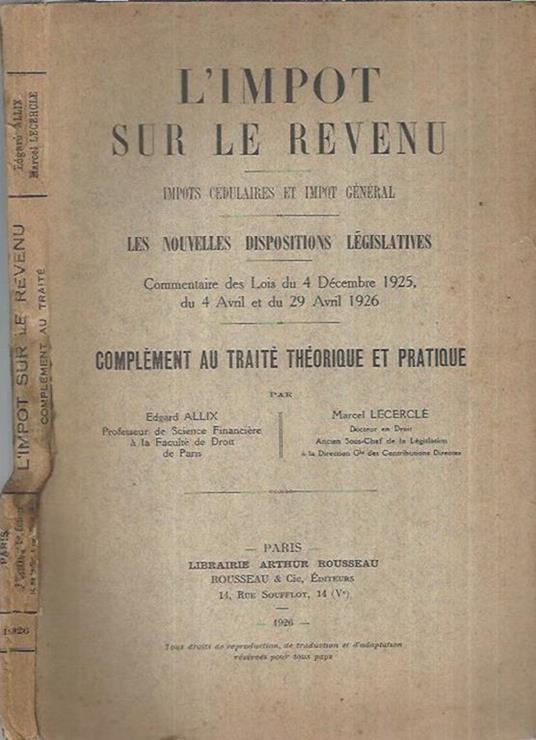 L' Impôt sur le Revenu - copertina