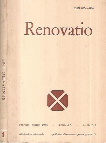 Renovatio 1985 - copertina