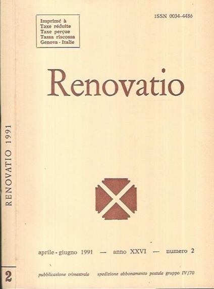 Renovatio 1991 - copertina