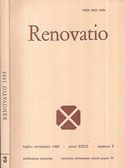 Renovatio 1988 - copertina