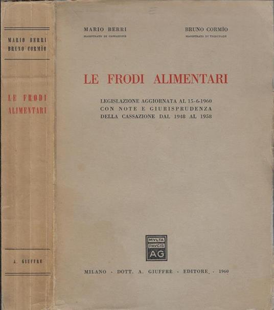 Le frodi alimentari - Mario Berri - copertina