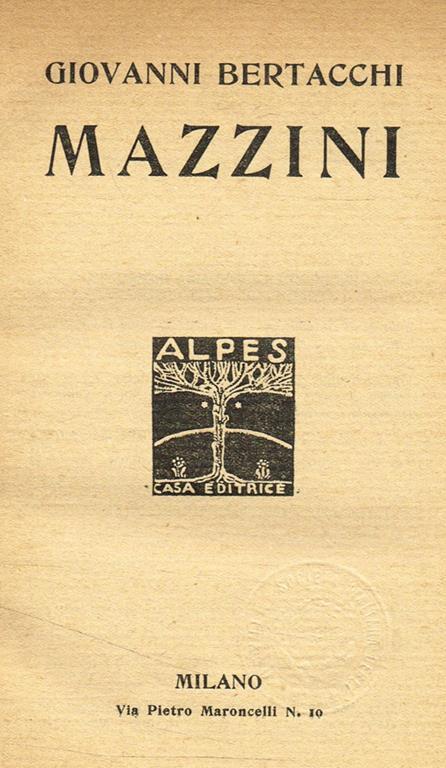 Mazzini - Giovanni Bertacchi - copertina