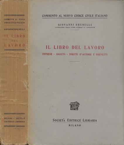 Il libro del lavoro - Giovanni Brunelli - copertina