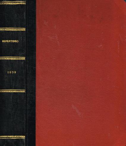Repertorio generale annuale della giurisprudenza italiana con notizie bibliografiche, di legislazione, ecc. Appendice al volume LXXXVII del periodico 'Giurisprudenza Italiana' e 'La Legge', anno XXXVII, 1935 - Giovanni Davicini - copertina