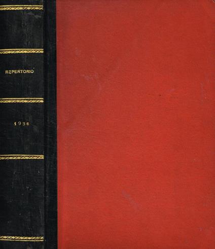 Repertorio generale annuale della giurisprudenza italiana con notizie bibliografiche, di legislazione, ecc. Appendice al volume LXXXVIII del periodico 'Giurisprudenza Italiana' e 'La Legge', anno XXXVIII, 1936 - Giovanni Davicini - copertina