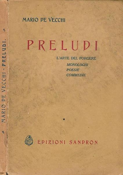Preludi - Mario De Vecchi - copertina