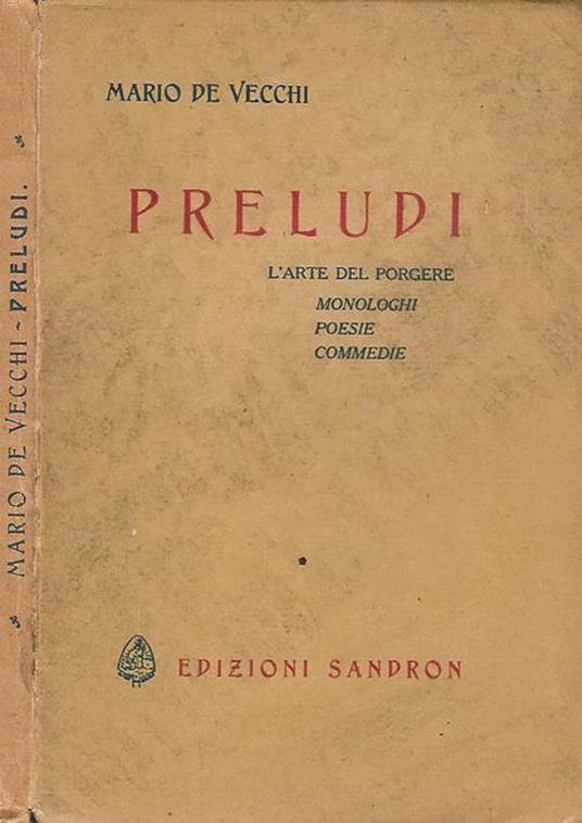 Preludi - Mario De Vecchi - copertina
