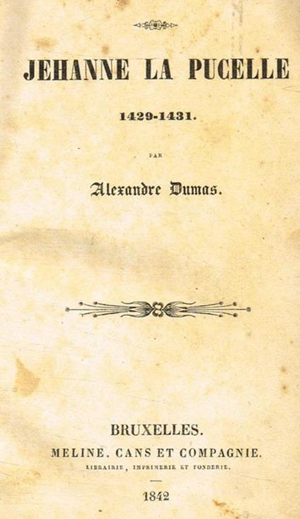 Jehanne la pucelle 1429-1431 - Alexandre Dumas - copertina