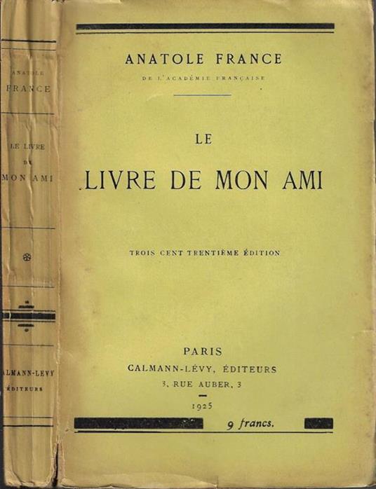 Le livre de mon ami - Anatole France - copertina
