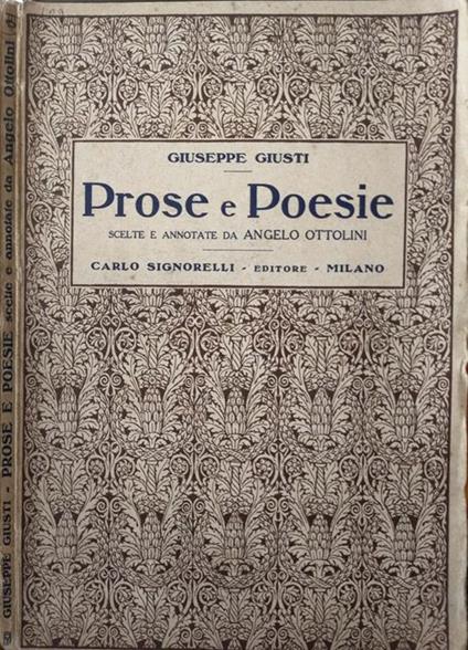 Prose e poesie - Giuseppe Giusti - copertina
