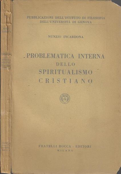 Problematica interna dello spiritualismo cristiano - Nunzio Incardona - copertina