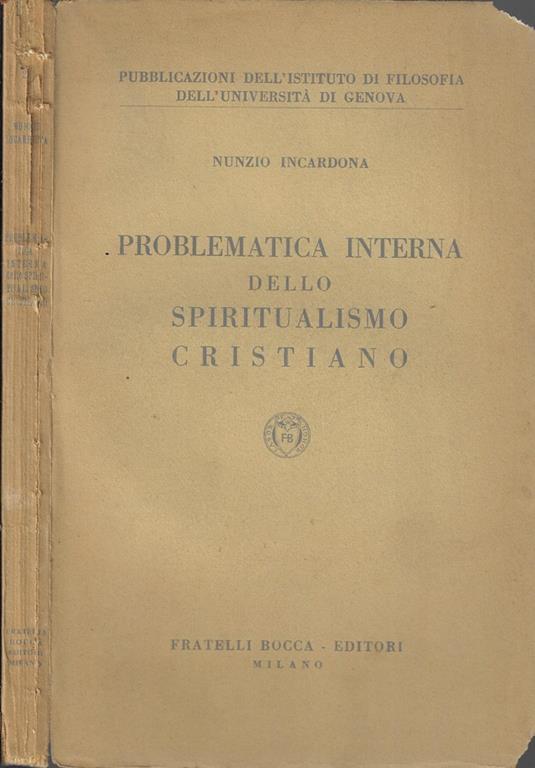 Problematica interna dello spiritualismo cristiano - Nunzio Incardona - copertina