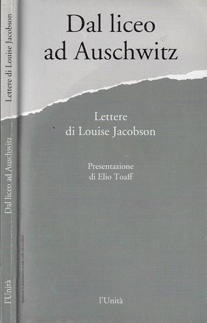 Dal liceo ad Auschwitz Louise Jacobson Libro Usato L'Unità I