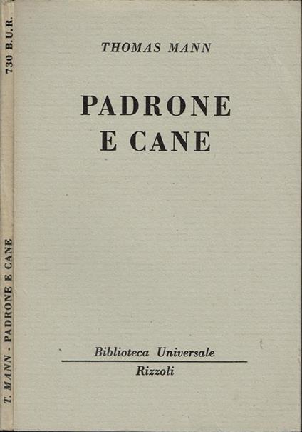 Padrone e cane - Thomas Mann - copertina