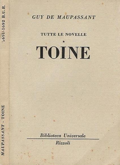 Tutte le novelle - Toine - Guy de Maupassant - copertina