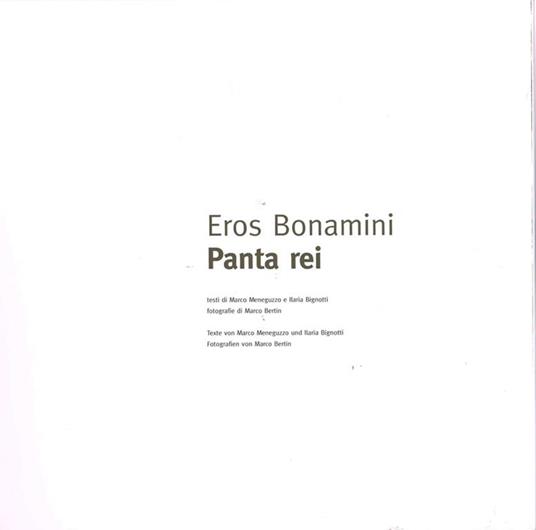 Eros Bonamini: Panta rei - Marco Meneguzzo - copertina