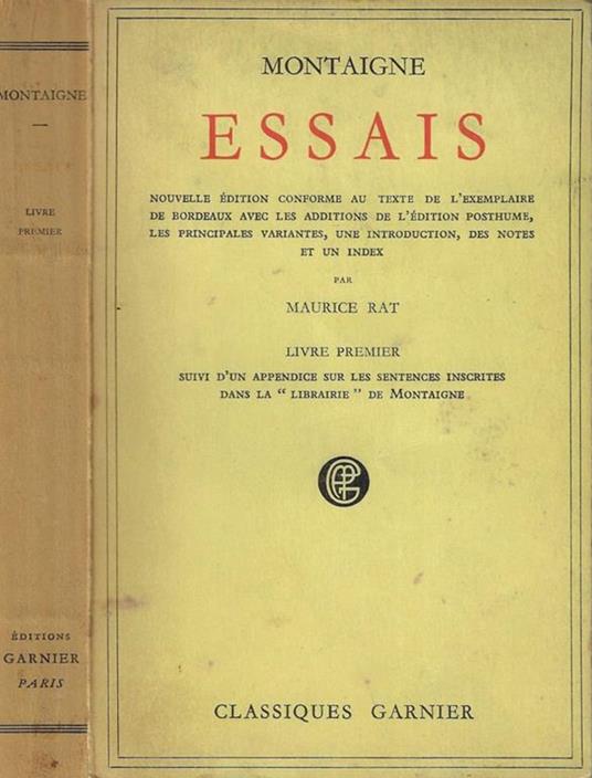 Essais livre premier - Montaigne - copertina