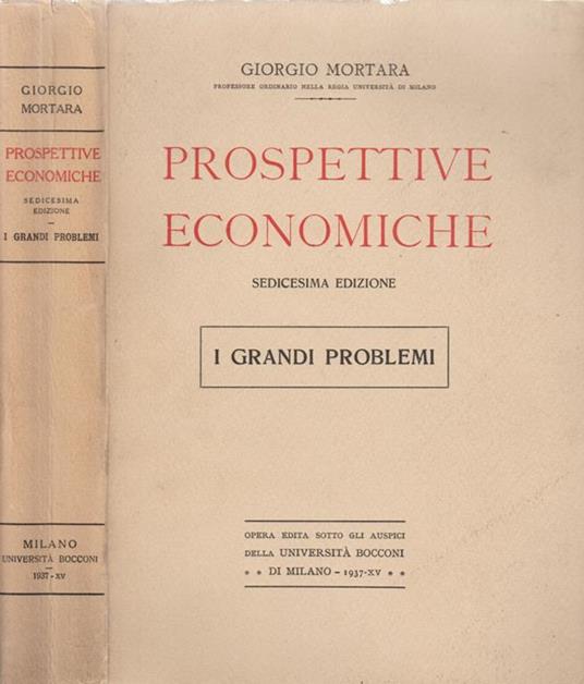 Prospettive economiche - Giorgio Mortara - copertina