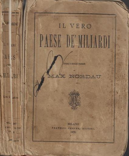 Il vero paese de' miliardi - Max Nordau - copertina
