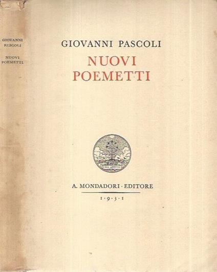 Nuovi poemetti - Giovanni Pascoli - copertina