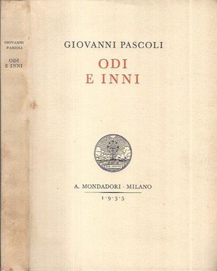 Odi e inni - Giovanni Pascoli - copertina
