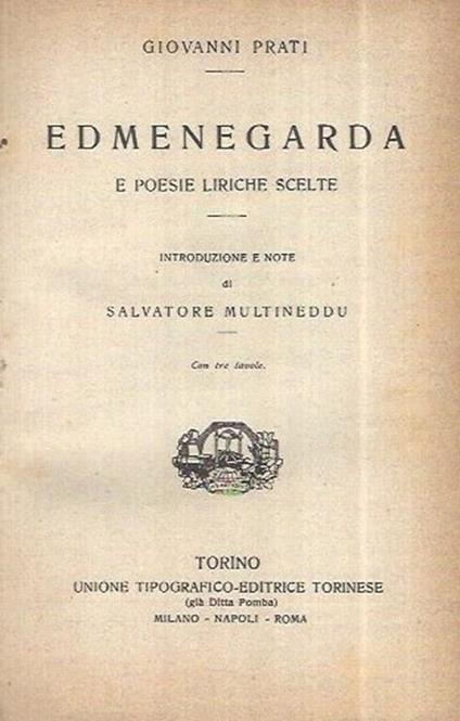 Edmenegarda - Giovanni Prati - copertina