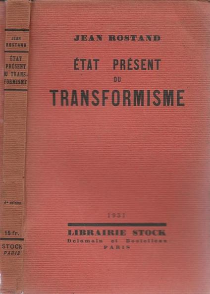État présent du transformisme - Jean Rostand - copertina
