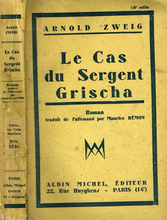 Le cas du sergent Grischa - Arnold Zweig - copertina