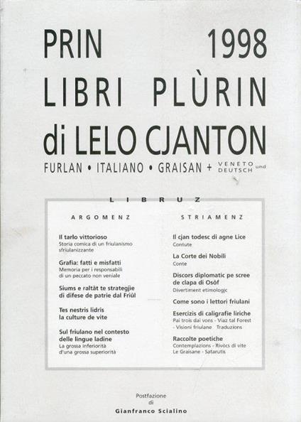Prin 1998. Libri Plùrin di Lelo Cjanton - copertina
