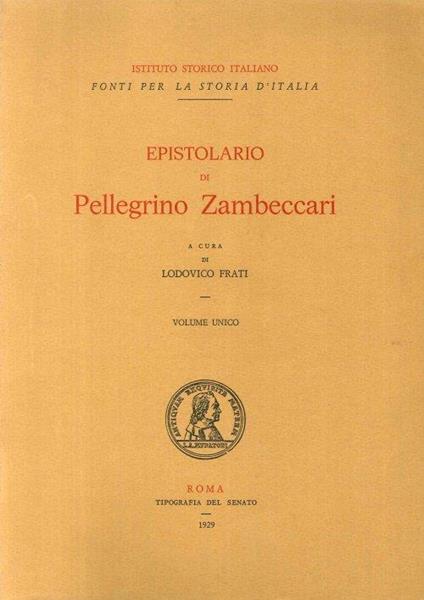 Epistolario Di Pellegrino Zambeccari - copertina