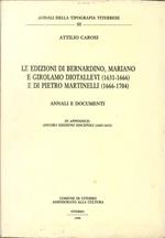 Le Edizioni di Bernardino, Mariano e Girolamo Diotallevi (1631-1666) e di Pietro Martinelli (1666-1704). Annali e documenti