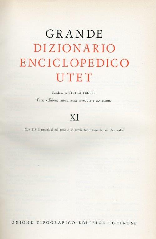 Grande Dizionario Enciclopedico 19 Vol. + 2 Strumenti del Sapere Contemporaneo "Strumenti e Discipline" + Appendici: 1979-1985-1991-1997-2002-2005-2008 + Dizionario dei Capolavori: A-F, G-P, Q-Z (3 Vol.) + Indice + Cronologia Universale. [Opera Compl - Pietro Fedele - copertina