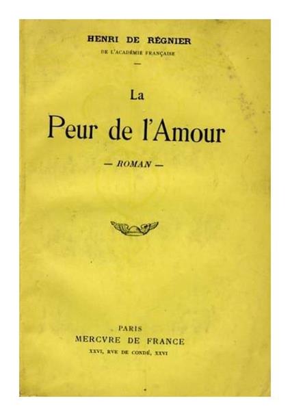 La Peur de L'Amour - Henri de Regnier - copertina