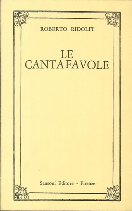 Le Cantafavole - Roberto Ridolfi - copertina
