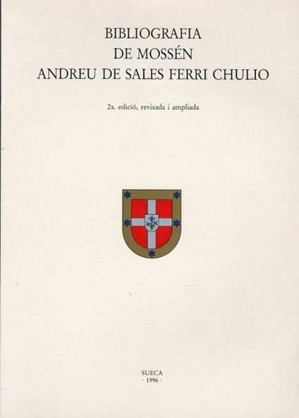 Bibliografia de Mossén. Andreu de Sales Ferri Chulio - copertina