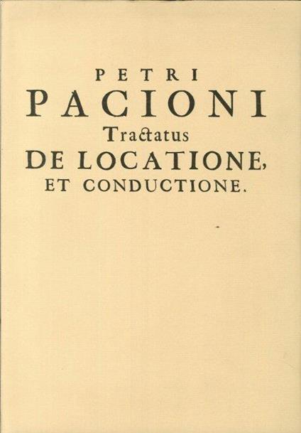 Tractatus De Locatione Et Conductione - copertina