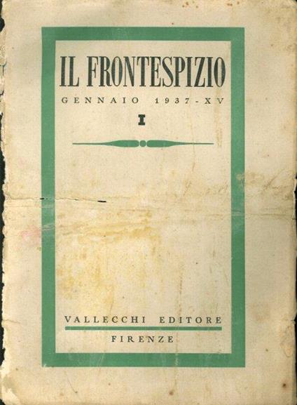 Il frontespizio - copertina